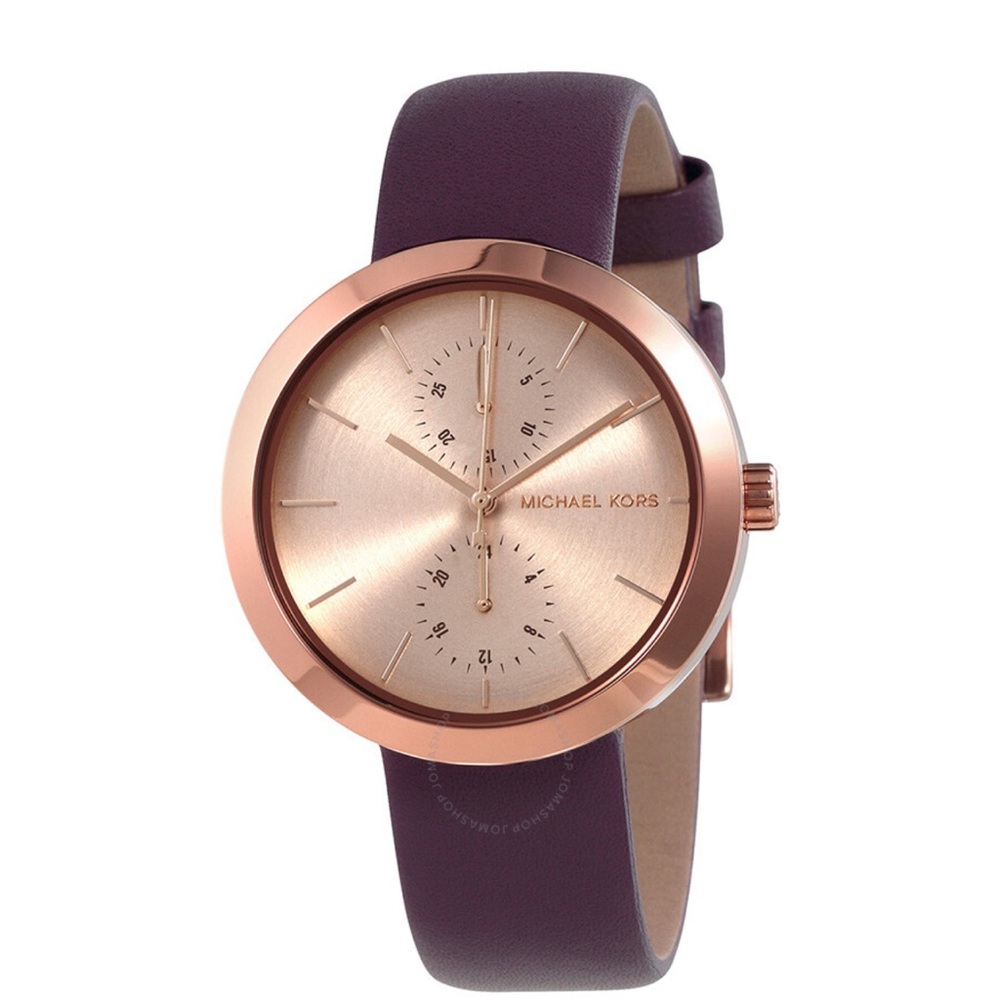 Plum leather Michael Kors watch